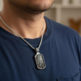 Load image into Gallery viewer, Saint Roch Dog Tag Pendant – Sterling Silver Catholic Medal Necklace Patron Saint of Healing and Protection