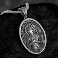 Bild in Galerie-Betrachter laden, Personalized Saint Joan of Arc Pendant – Sterling Silver Catholic Medal Necklace Devotional Jewelry