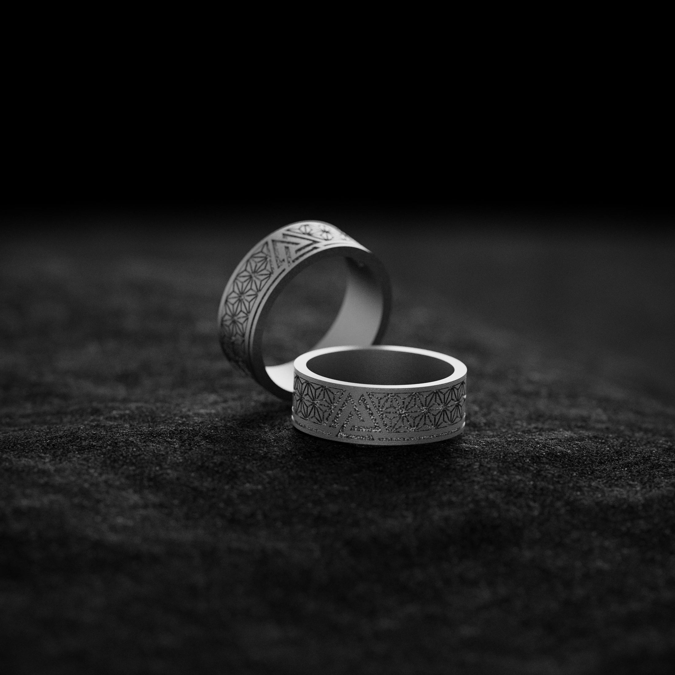 Valknut Ring with Flower of Life Pattern – Sterling Silver Viking Norse Mythology Band for Men