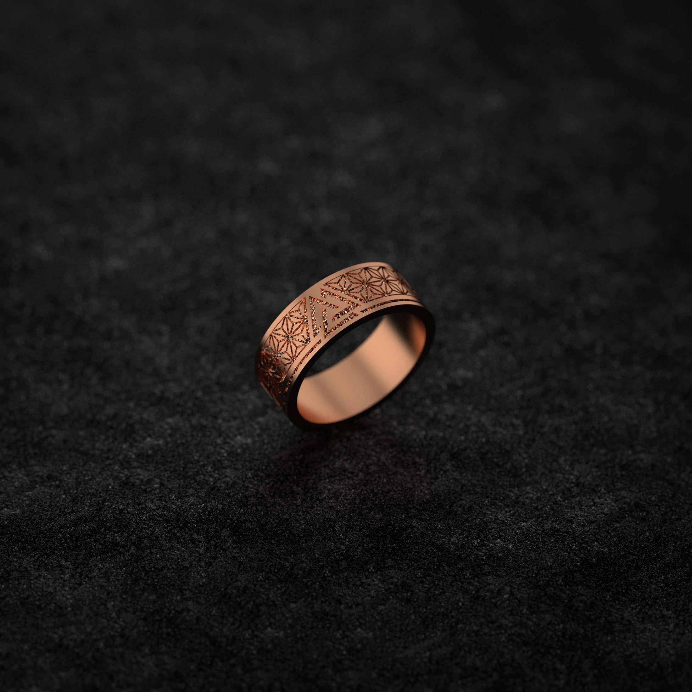 Valknut Ring with Flower of Life Pattern – Sterling Silver Viking Norse Mythology Band for Men