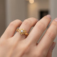 Load image into Gallery viewer, Gold Flower Zircon Ring • 10K 14K 18K Yellow White Rose Gold Women’s Floral Band