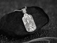 Load image into Gallery viewer, Saint Joan of Arc Dog Tag Pendant – Sterling Silver Catholic Medal Necklace Patron Saint of France