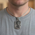 Load image into Gallery viewer, Saint Andrew Dog Tag Pendant – Sterling Silver Catholic Medal Necklace Patron Saint of Scotland