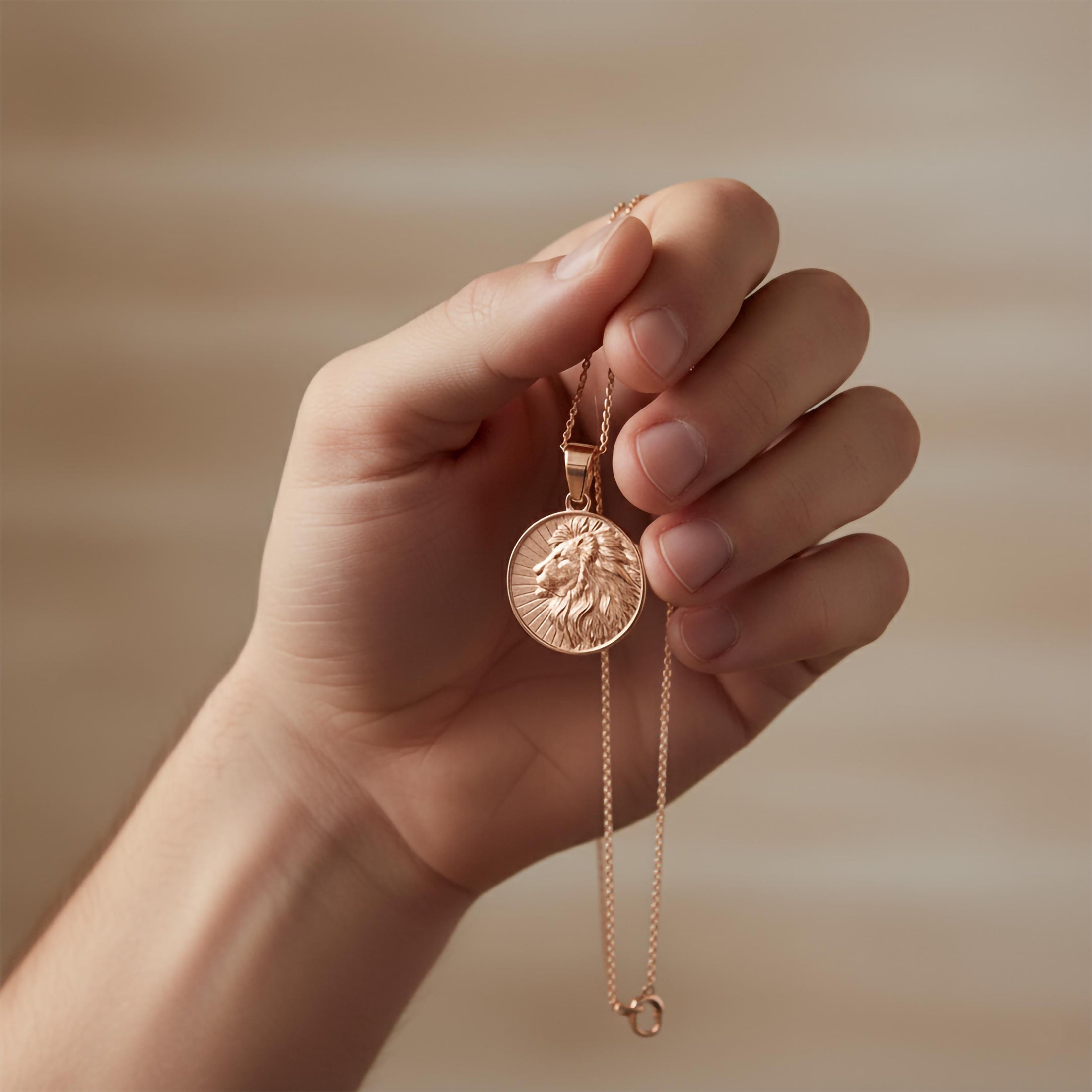 Gold Lion Of Judah Pendant - Engravable