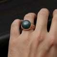 Load image into Gallery viewer, Round Gemstone Men’s Ring – 925 Sterling Silver Vintage Ring with Lapis Lazuli, Tiger’s Eye, Green Aventurine & Red Agate