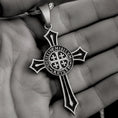 Bild in Galerie-Betrachter laden, Knights Templar Cross Pendant – Sigillum Militum Xpisti Seal Necklace, Medieval Crusader Symbol in Silver