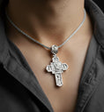 Load image into Gallery viewer, Orthodox Cross Pendant – 925 Sterling Silver Jesus and Archangel Necklace, Christian Faith Jewelry for Men