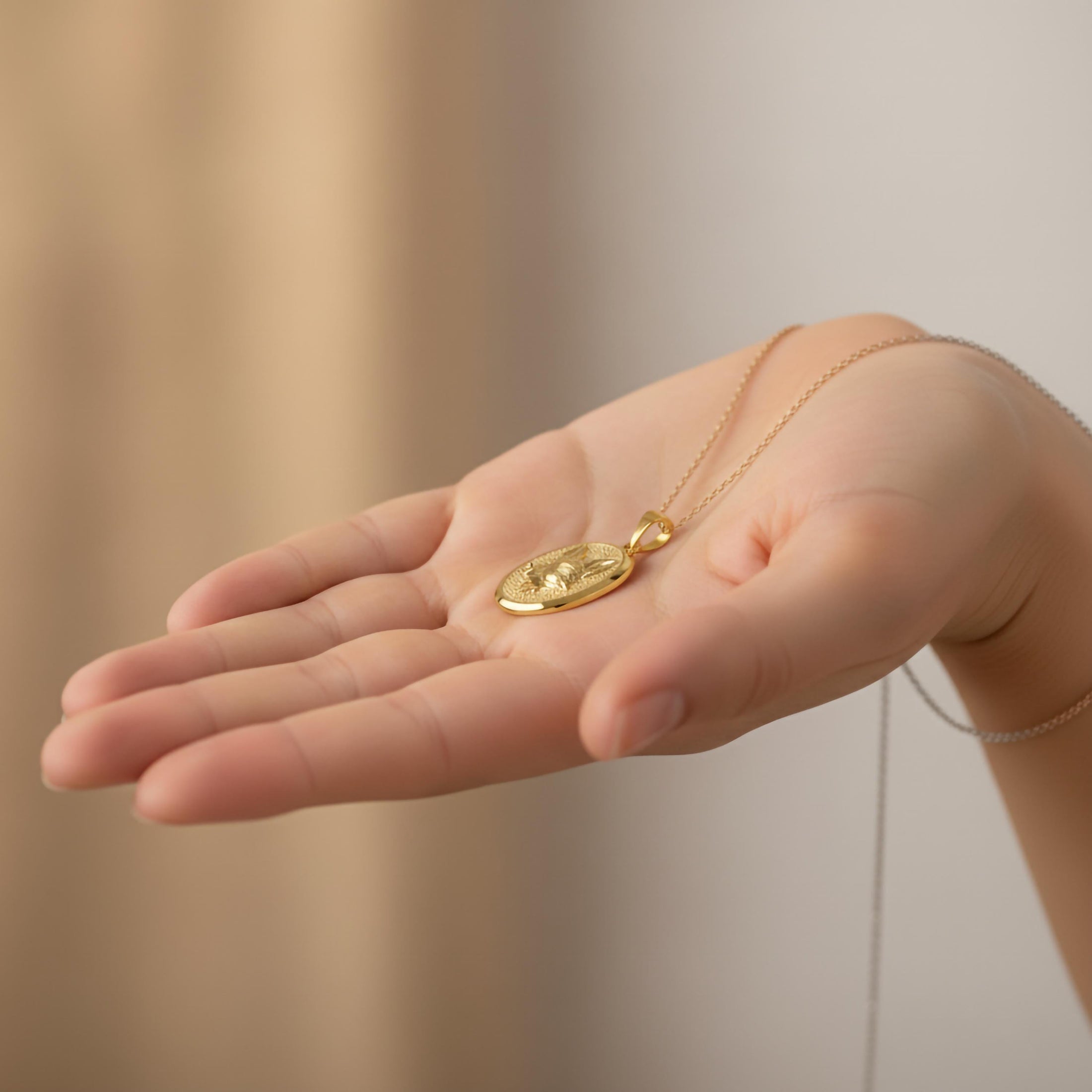 Gold Fox Pendant - Engravable