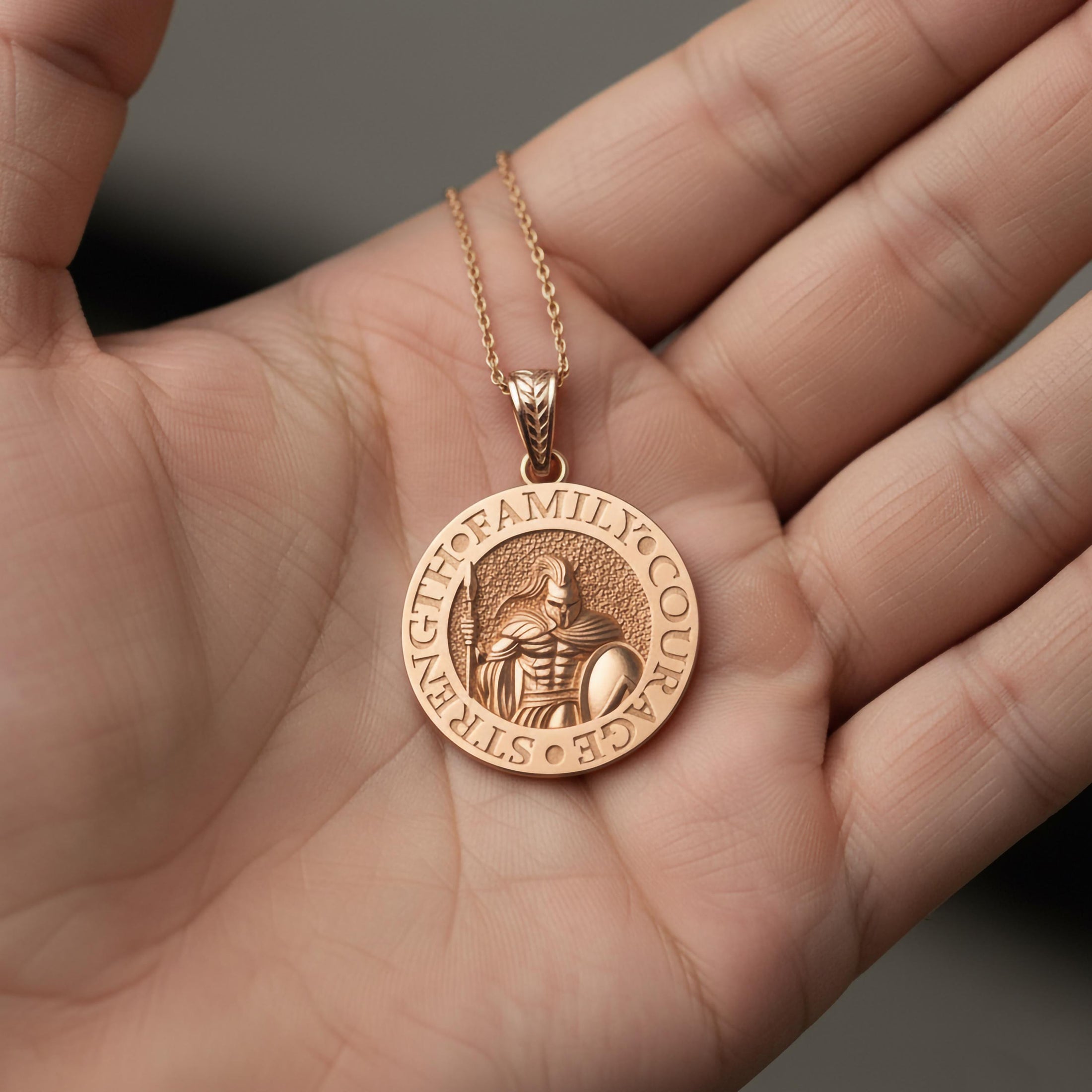 Gold Spartan Pendant - Engravable