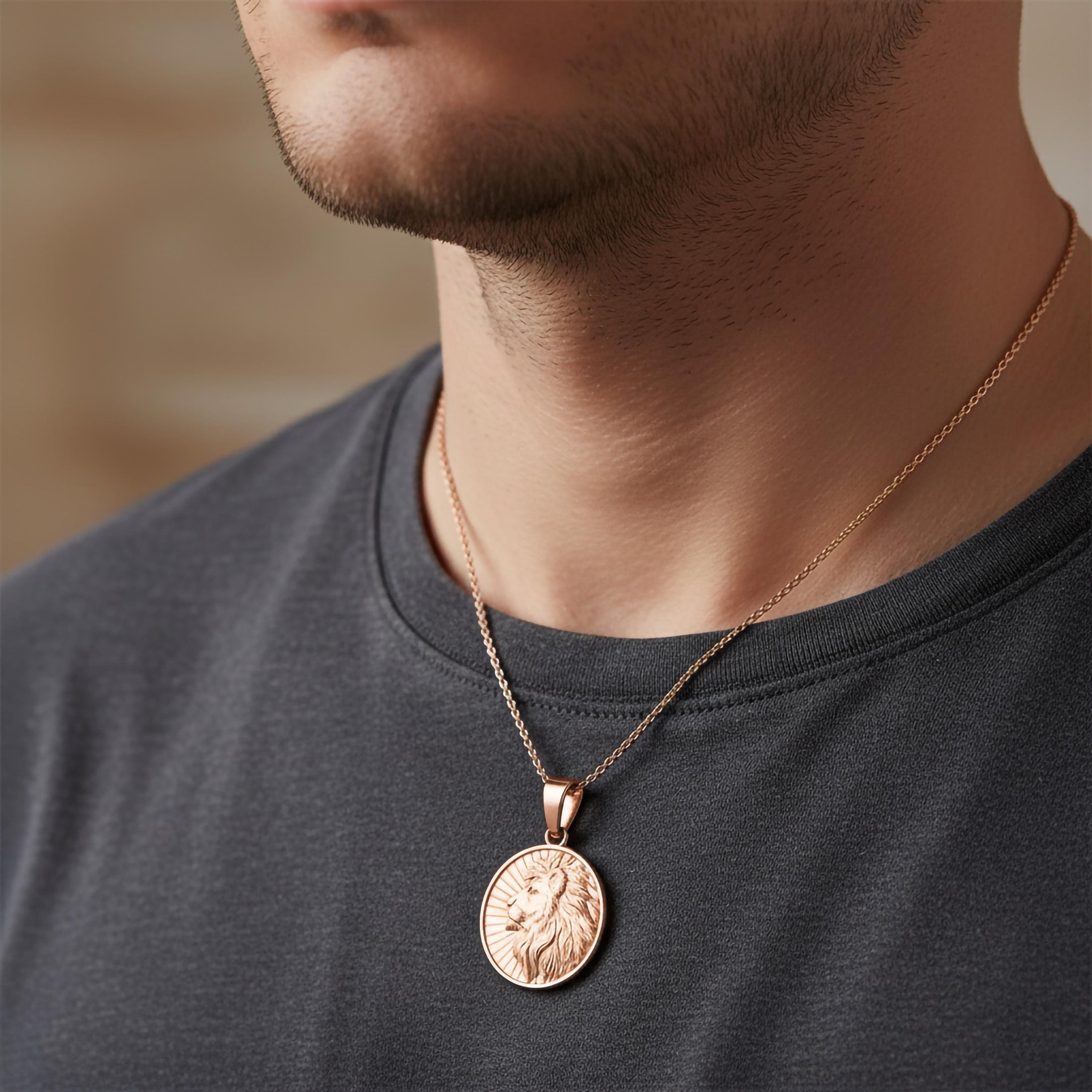 Gold Lion Of Judah Pendant - Engravable