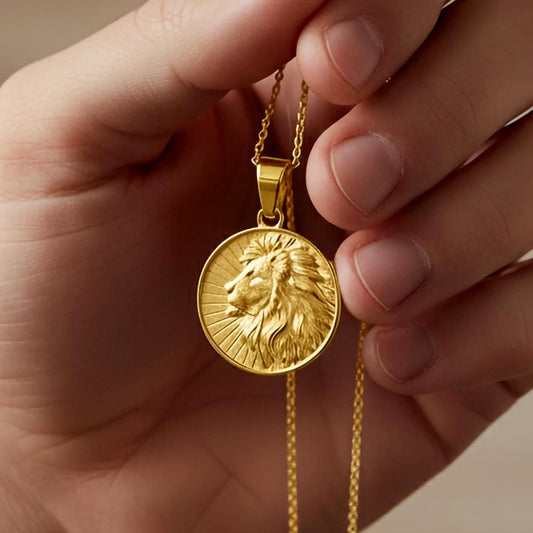 Gold Lion Of Judah Pendant - Engravable