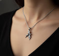 Load image into Gallery viewer, Origami Swallow Pendant