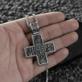 Load image into Gallery viewer, Byzantine Cross Pendant – 925 Silver Jesus and Virgin Mary Necklace, Orthodox Christian Faith Jewelry