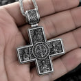Load image into Gallery viewer, Byzantine Cross Pendant – 925 Silver Jesus and Virgin Mary Necklace, Orthodox Christian Faith Jewelry