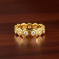 Bild in Galerie-Betrachter laden, Honeycomb Eternity Ring – 925 Silver or Solid Gold Hexagon Band, Geometric Diamond Ring for Men & Women
