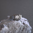 Load image into Gallery viewer, Octagonal Solitaire Ring – 925 Silver or Gold, Modern Men’s Signet with Brilliant Gemstone, Minimalist Jewelry