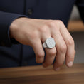 Load image into Gallery viewer, Octagonal Pavé Gold Signet Ring – Solid Gold or 925 Silver, Men’s Luxury Statement Ring, Modern Geometric Jewelry