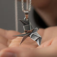 Load image into Gallery viewer, Origami Swallow Pendant