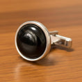 Bild in Galerie-Betrachter laden, Onyx, Lapis & Tiger’s Eye Cufflinks – 925 Silver or Gold Plated Men’s, Luxury Gemstone Pair Gift for Him