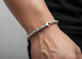 Load image into Gallery viewer, Silver Scroll Link Bracelet, Heavy Byzantine Jewelry Gift