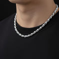 Load image into Gallery viewer, Geometric Scroll Chain – Sterling Silver Fluid Link Men's Necklace