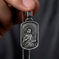 Bild in Galerie-Betrachter laden, Virgin Mary and Baby Jesus Necklace Holy Mother Medallion Miraculous Virgin Mary Pendant Baby Jesus Pendant, Christian Men Religious Jewelry
