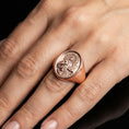 Load image into Gallery viewer, Saint Cecilia Signet Ring Silver – Patron Saint of Music Catholic Jewelry Gift