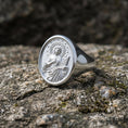 Load image into Gallery viewer, Saint Cecilia Signet Ring Silver – Patron Saint of Music Catholic Jewelry Gift