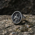 Load image into Gallery viewer, Saint Cecilia Signet Ring Silver – Patron Saint of Music Catholic Jewelry Gift