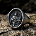 Load image into Gallery viewer, Saint Cecilia Signet Ring Silver – Patron Saint of Music Catholic Jewelry Gift