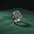 Cargar la imagen en la vista de la galería, Saint Cecilia Ring – Sterling Silver Catholic Patron Saint of Music Signet