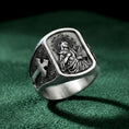 Cargar la imagen en la vista de la galería, Saint Cecilia Ring – Sterling Silver Catholic Patron Saint of Music Signet