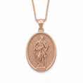 Load image into Gallery viewer, Oval Saint Paul Pendant – Sterling Silver Engravable Christian Medal Necklace