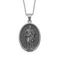 Load image into Gallery viewer, Oval Saint Paul Pendant – Sterling Silver Engravable Christian Medal Necklace