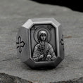 Load image into Gallery viewer, Orthodox Saint Anastasia Ring, Great Martyr Anastasia Signet Ring, Christian Men's Statement Jewelry, Unique Faith Gift