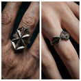 Load image into Gallery viewer, Silver Brand of Sacrifice Sigil Ring – Adjustable Dark Fantasy Band for Men, Gothic Jewelry Gift for him