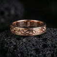Load image into Gallery viewer, Rose gold plated Celtic love knot ring worn on model with elegant, understated Celtic style