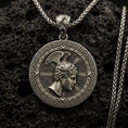 Load image into Gallery viewer, Greek Coin Pendant Necklace – Athena Profile Medallion