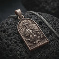 Load image into Gallery viewer, Jesus Carrying the Cross Pendant for Men, Sterling Silver INRI Christian Necklace, Religious Gift