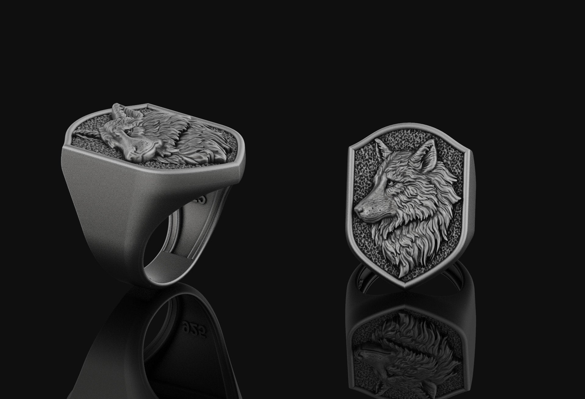 Wolf Ring Oxidized Finish