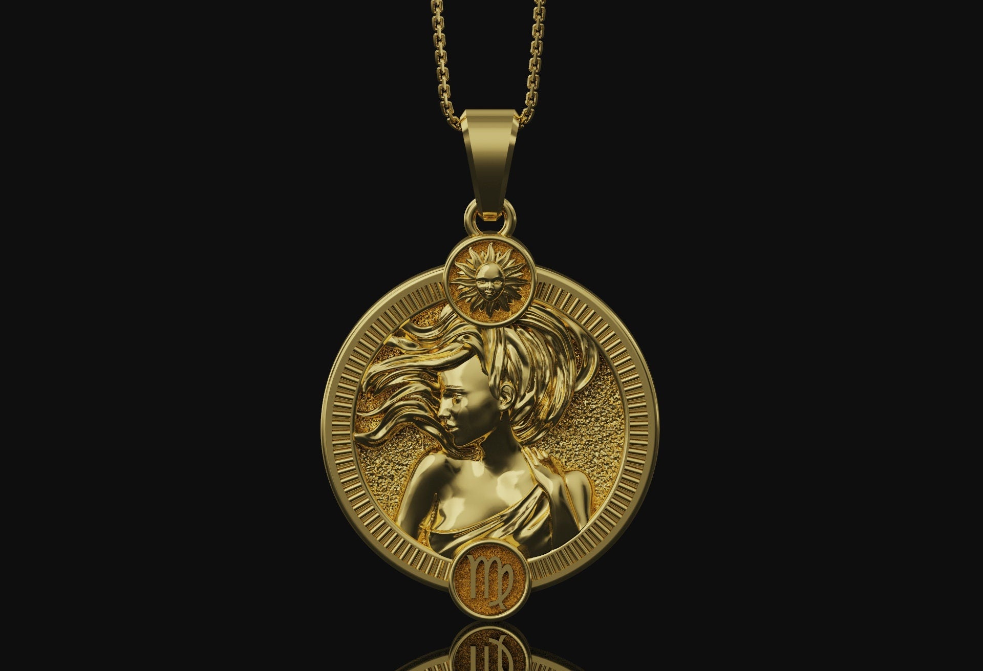 Virgo Pendant Gold Finish