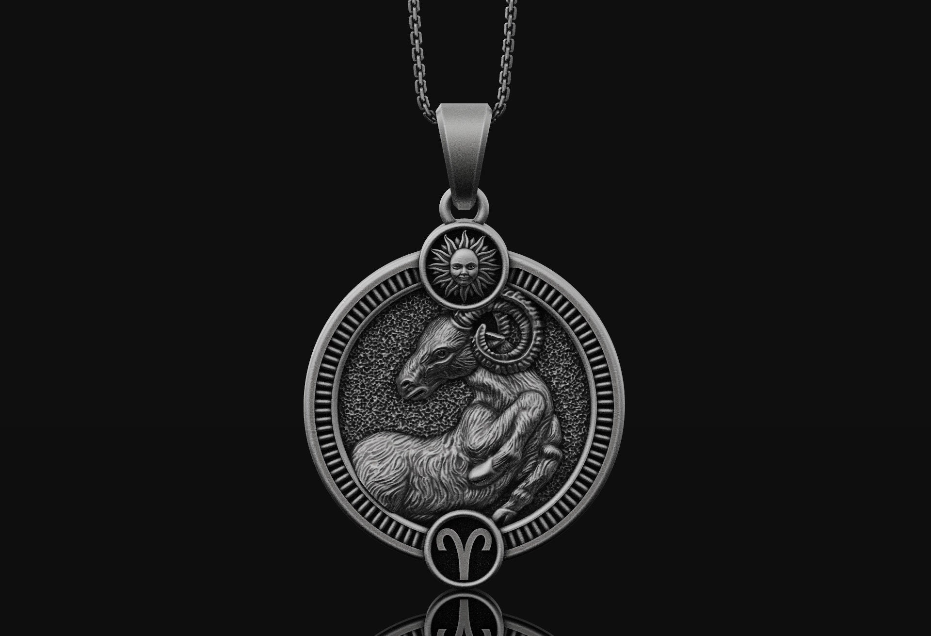 Aries Pendant Oxidized Finish