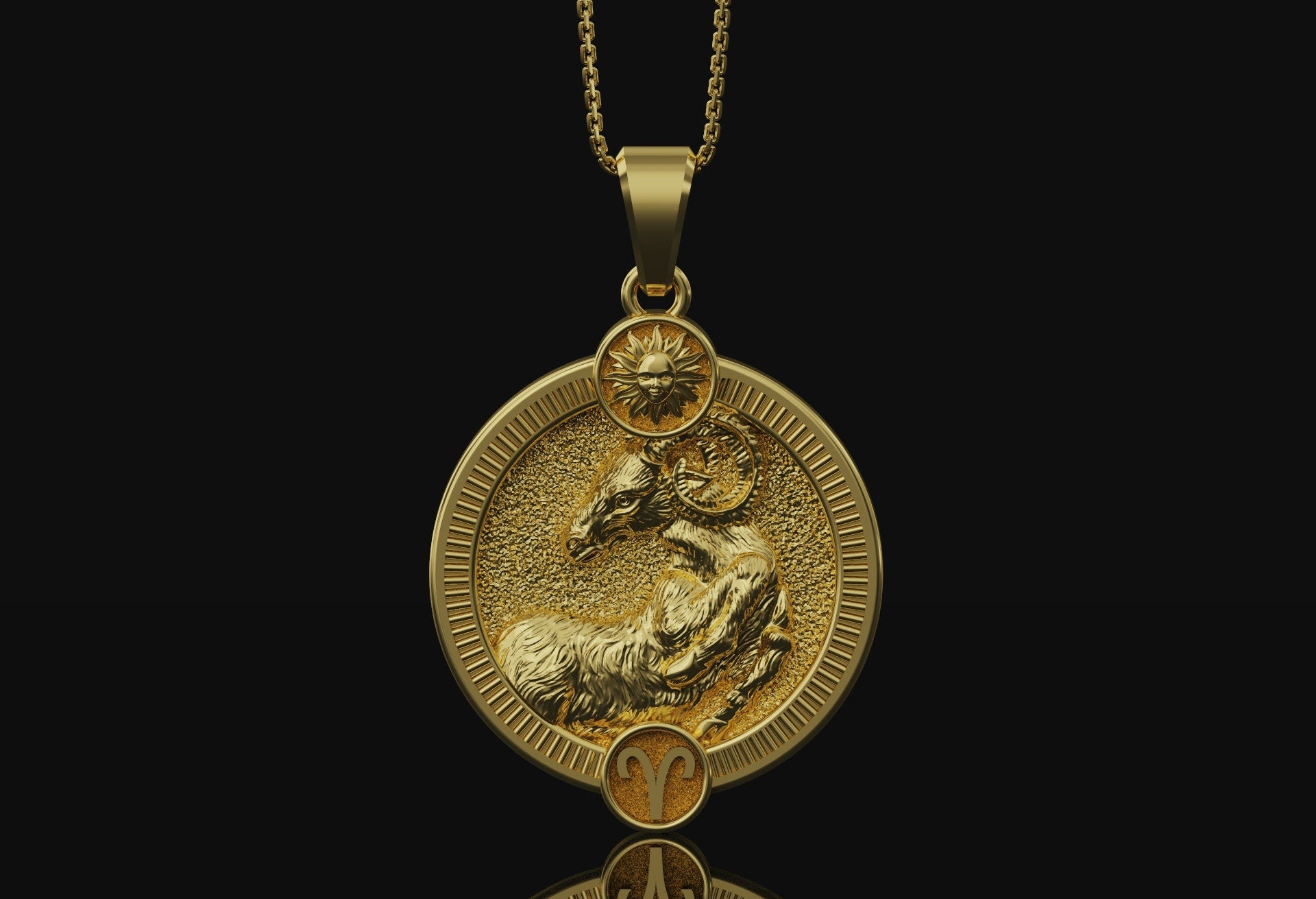Aries Pendant Gold Finish