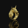 Bild in Galerie-Betrachter laden, Anubis And Eye Of Ra Sterling Silver Ring Gold Finish