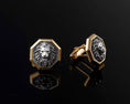 Bild in Galerie-Betrachter laden, Men's Lion Cufflinks, Leo Rose gold