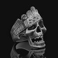 Bild in Galerie-Betrachter laden, Silver Tree Bark Skull Oxidized Finish