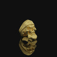 Load image into Gallery viewer, Men's Skull with Beret Gold Finish
