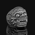 Load image into Gallery viewer, Barong God Of Good Mens Ring in Silver Oxidized Finish