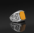 Load image into Gallery viewer, Silver Phoenix Ring, Onyx Tiger's eye