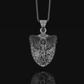 Bild in Galerie-Betrachter laden, St Michael Archangel Shield Necklace Oxidized Finish
